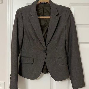 Express Women's Charcoal Gray Single-Button Blazer